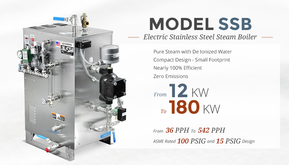 Stainless Steel Electric Steam Generators and Boilers